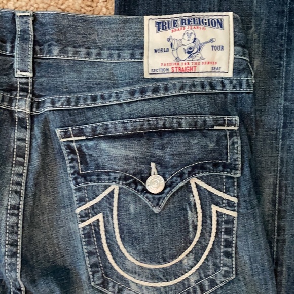True Religion distressed straight leg jeans 38x34 - Picture 6 of 11